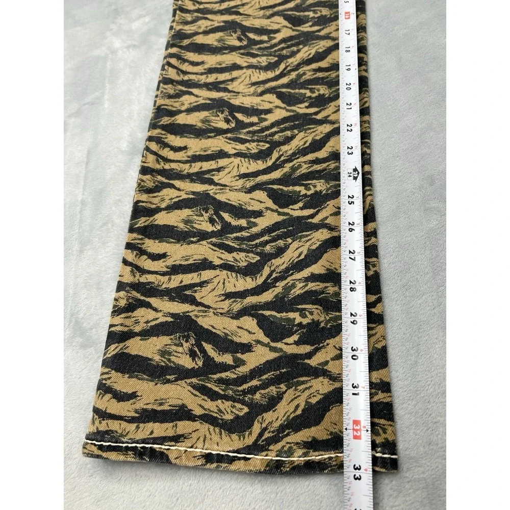 True Religion Ricky Twill Denim Jeans Mens 38x33 Camo Relaxed Straight Pants